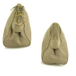 PAULE KA Cuir Taupe Avec Tirettes à Anneaux Et Cadenas Pochette Sac à Main Gris -PAULE KA Boutique 359169 5