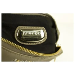 PAULE KA Cuir Taupe Avec Tirettes à Anneaux Et Cadenas Pochette Sac à Main Gris -PAULE KA Boutique 359169 7