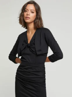 PAULE KA Cardigan En Jersey De Coton Stretch -PAULE KA Boutique paule ka 21E120H15F 999 3 scaled