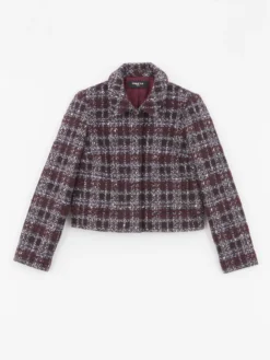 PAULE KA Veste Courte à Col En Tweed Bourgogne 14 PAULE KA Veste Courte à Col En Tweed Bourgogne -PAULE KA Boutique paule ka 21H132V035 562 6 scaled