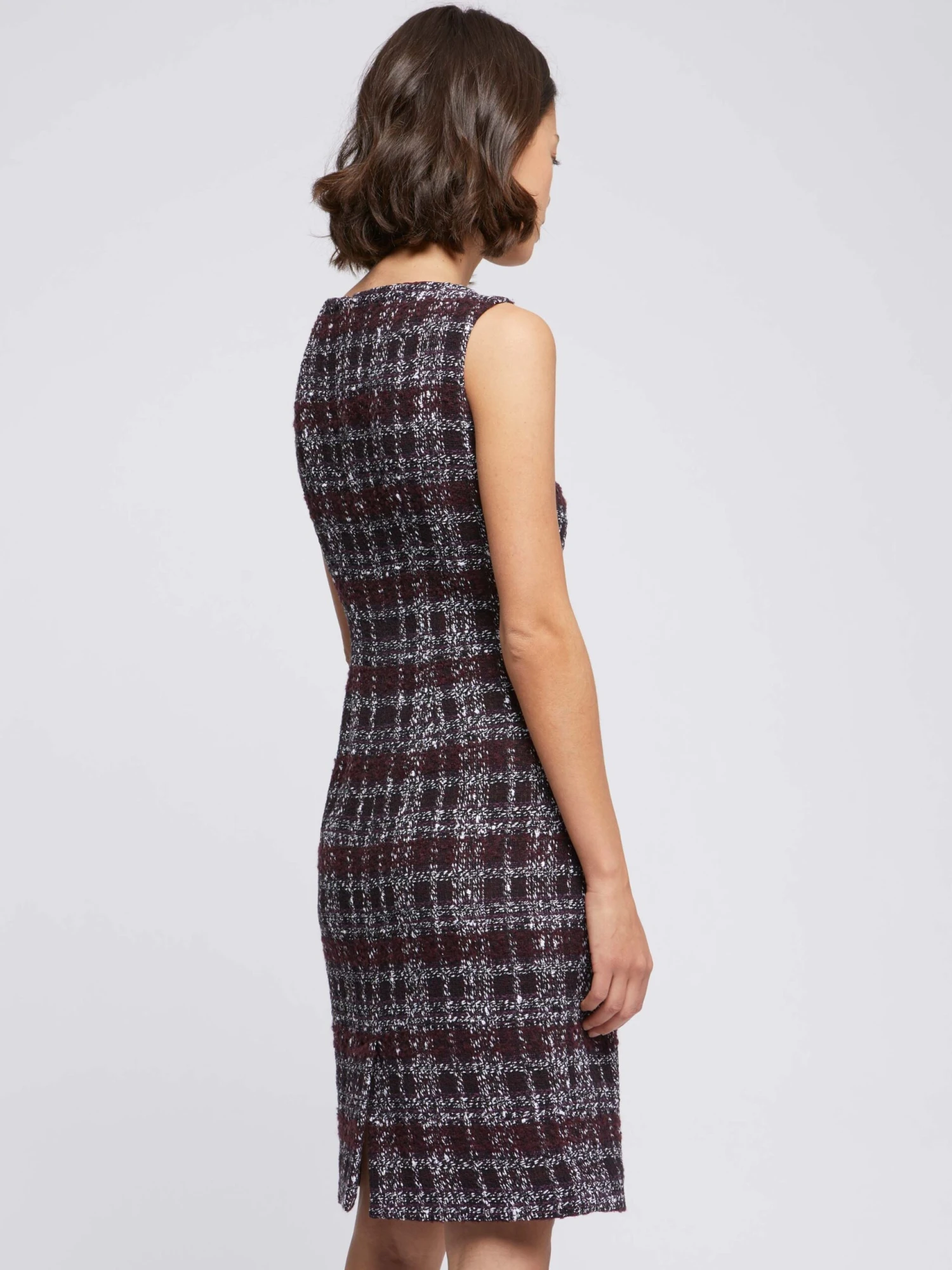 PAULE KA Robe Droite En Tweed Bourgogne 9 PAULE KA Robe Droite En Tweed Bourgogne – Image 9