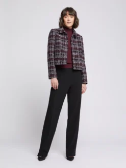 PAULE KA Veste Courte à Col En Tweed Bourgogne 15 PAULE KA Veste Courte à Col En Tweed Bourgogne -PAULE KA Boutique paule ka 21H132 V035 562 1 scaled