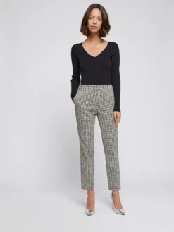 PAULE KA Pantalon Cigarette En Jacquard Imprimé Pâquerettes