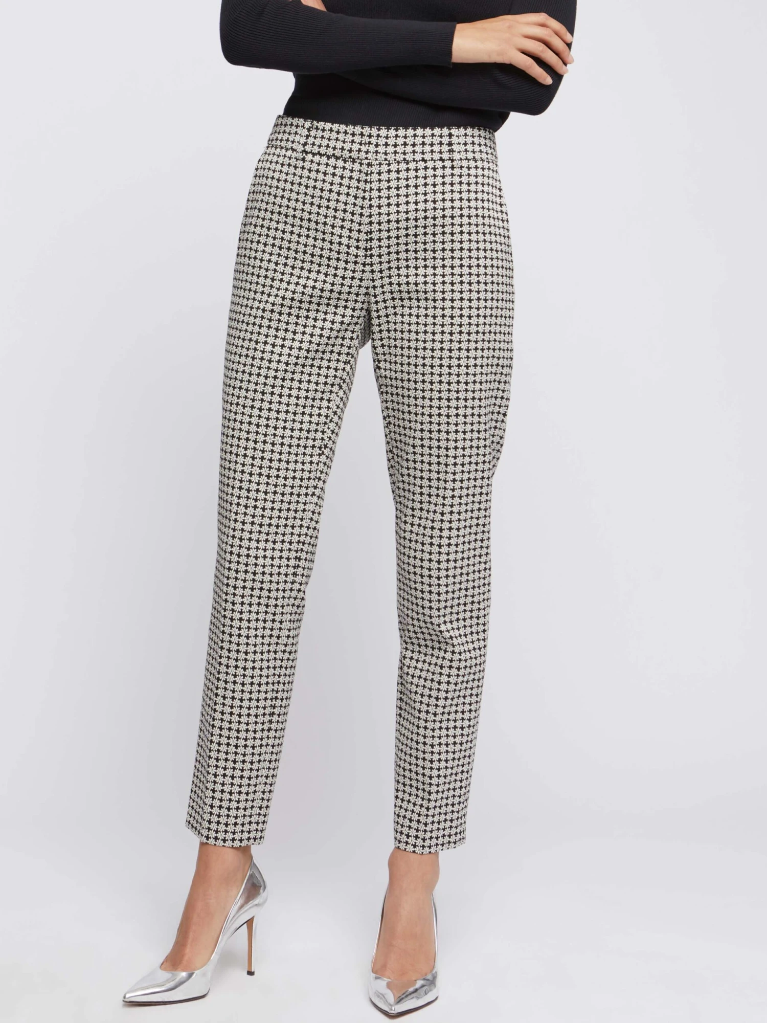 PAULE KA Pantalon Cigarette En Jacquard Imprimé Pâquerettes 3 PAULE KA Pantalon Cigarette En Jacquard Imprimé Pâquerettes – Image 3