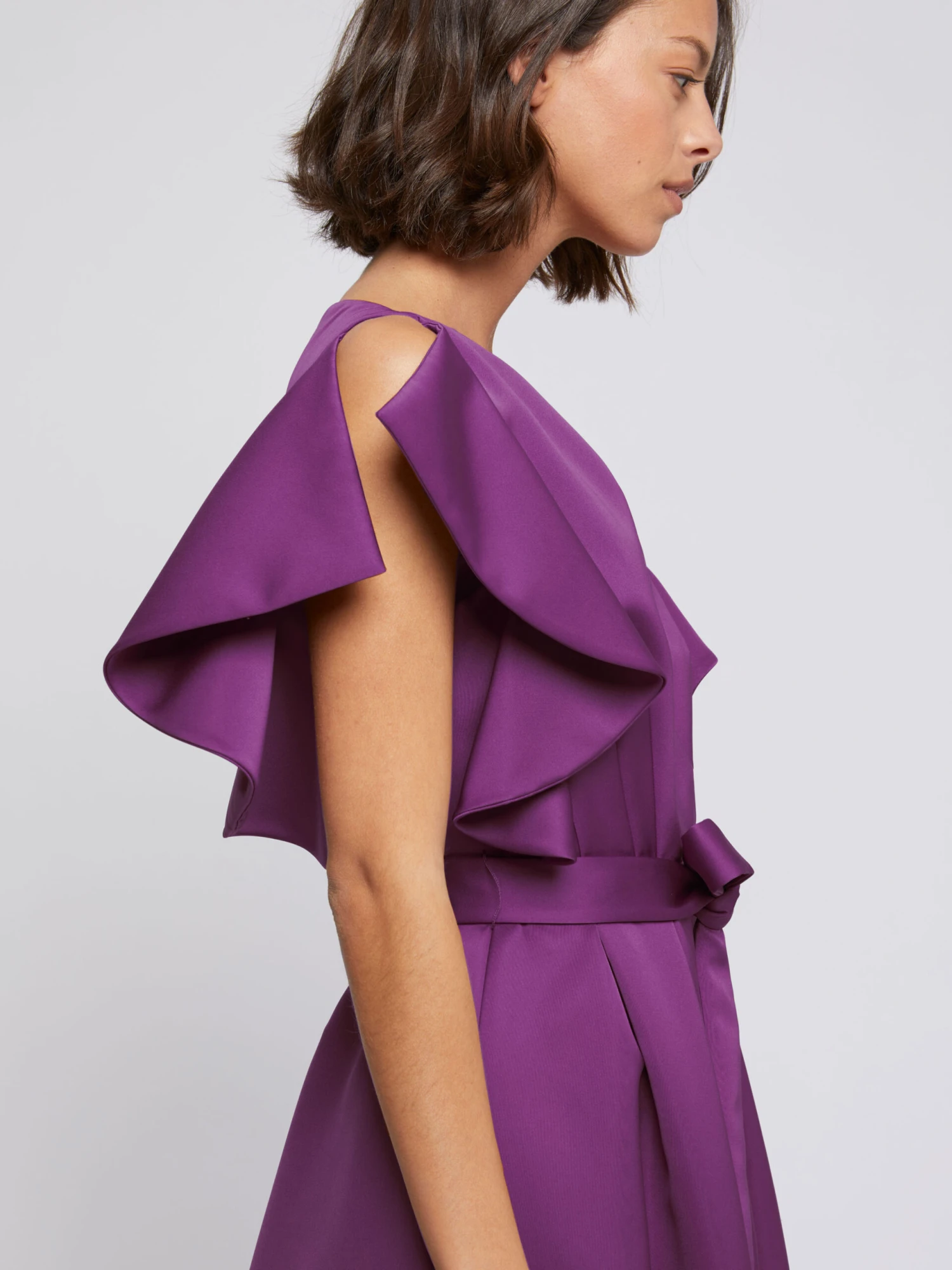 PAULE KA Robe Longue à Volants En Crêpe Envers Satin 2 PAULE KA Robe Longue à Volants En Crêpe Envers Satin – Image 2