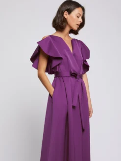 PAULE KA Robe Longue à Volants En Crêpe Envers Satin 7 PAULE KA Robe Longue à Volants En Crêpe Envers Satin -PAULE KA Boutique paule ka 21H180R010L 540 3 scaled