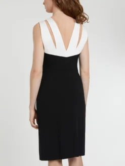 PAULE KA Robe Droite à Nœud En Crêpe Envers Satin -PAULE KA Boutique paule ka 21H180R023 9902 4 scaled