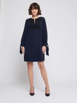 PAULE KA Robe Courte à Nœuds En Crêpe Envers Satin