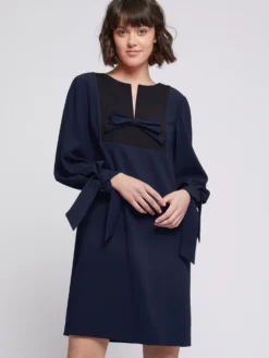 PAULE KA Robe Courte à Nœuds En Crêpe Envers Satin -PAULE KA Boutique paule ka 21H180R026 7099 3 scaled