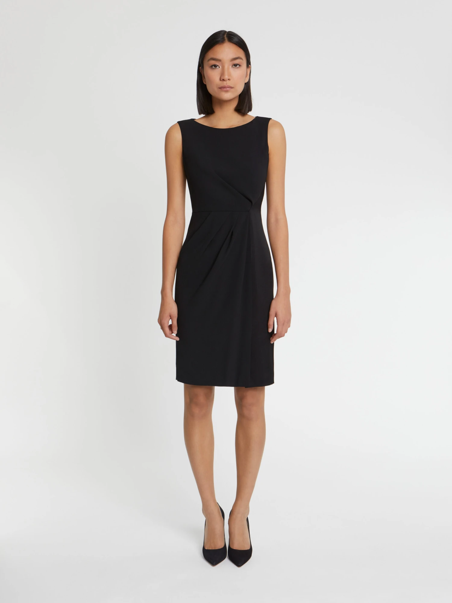 PAULE KA Robe Courte Drapée En Crêpe Envers Satin 1 PAULE KA Robe Courte Drapée En Crêpe Envers Satin