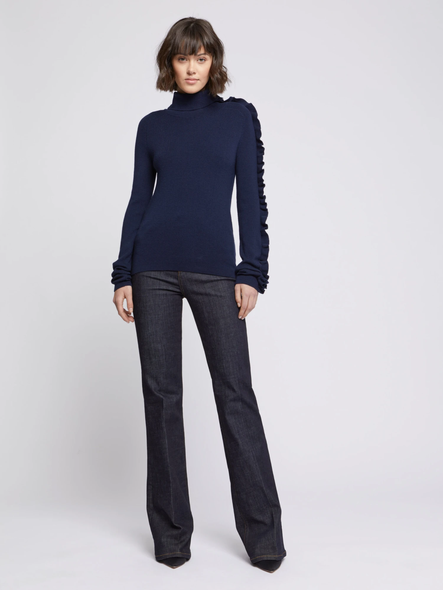 PAULE KA Pull Col Roulé à Volants En Laine Mérinos 6 PAULE KA Pull Col Roulé à Volants En Laine Mérinos – Image 6