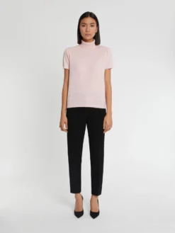 PAULE KA Pull Manches Courtes à Col Roulé En Cachemire