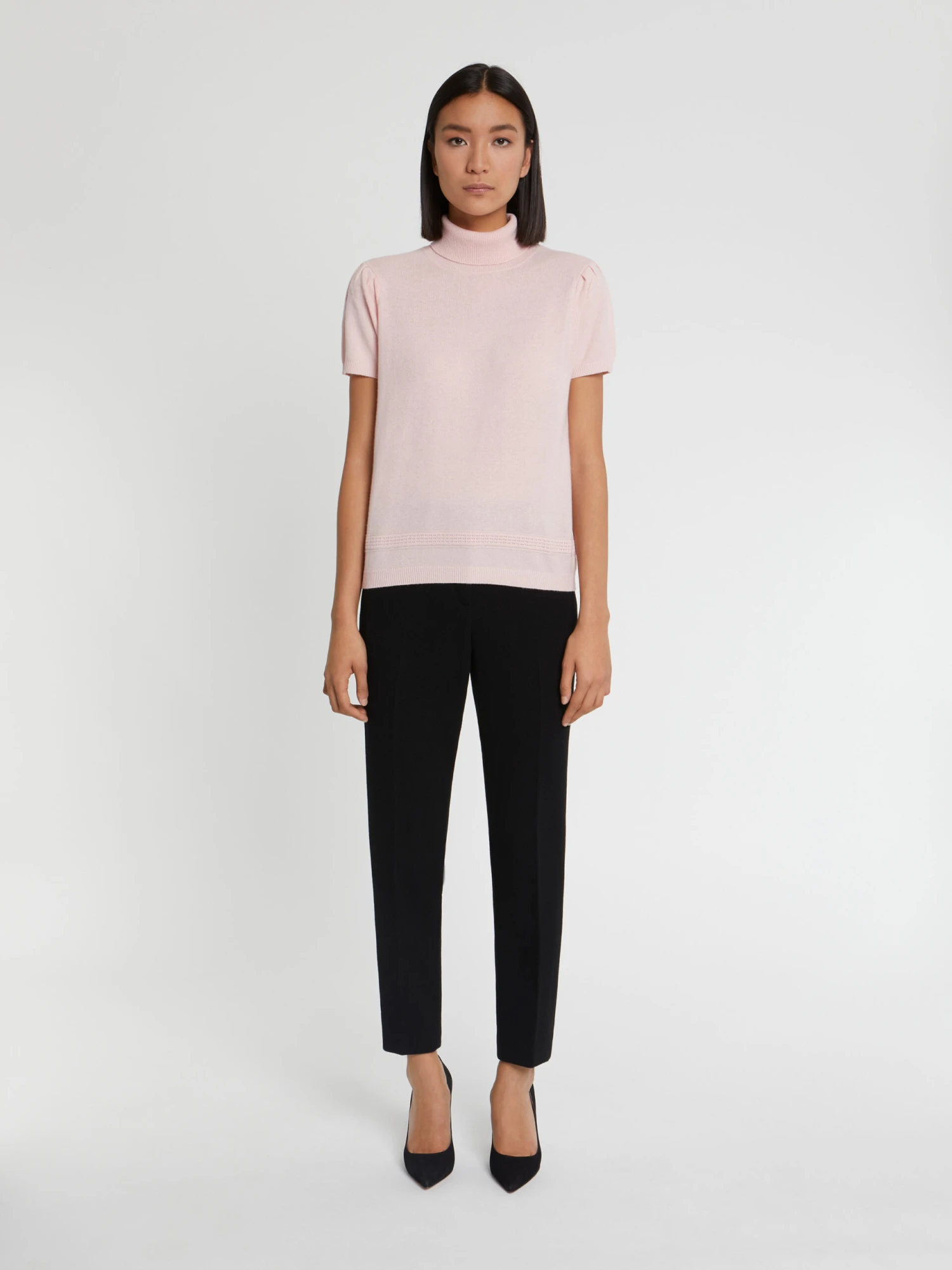 PAULE KA Pull Manches Courtes à Col Roulé En Cachemire 1 PAULE KA Pull Manches Courtes à Col Roulé En Cachemire