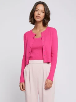 PAULE KA Gilet Court En Côtes De Laine Et Soie -PAULE KA Boutique paule ka 21H412CA04 414 3 scaled