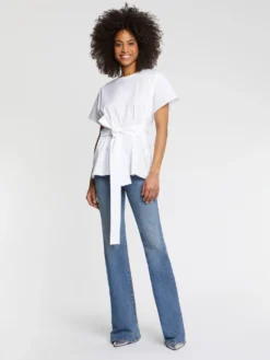 PAULE KA Top Noué à La Taille En Popeline De Coton