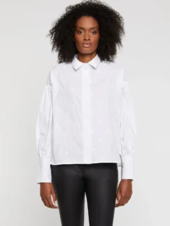 PAULE KA Chemise Brodée En Popeline De Coton -PAULE KA Boutique paule ka 22E101C001 100 3 scaled