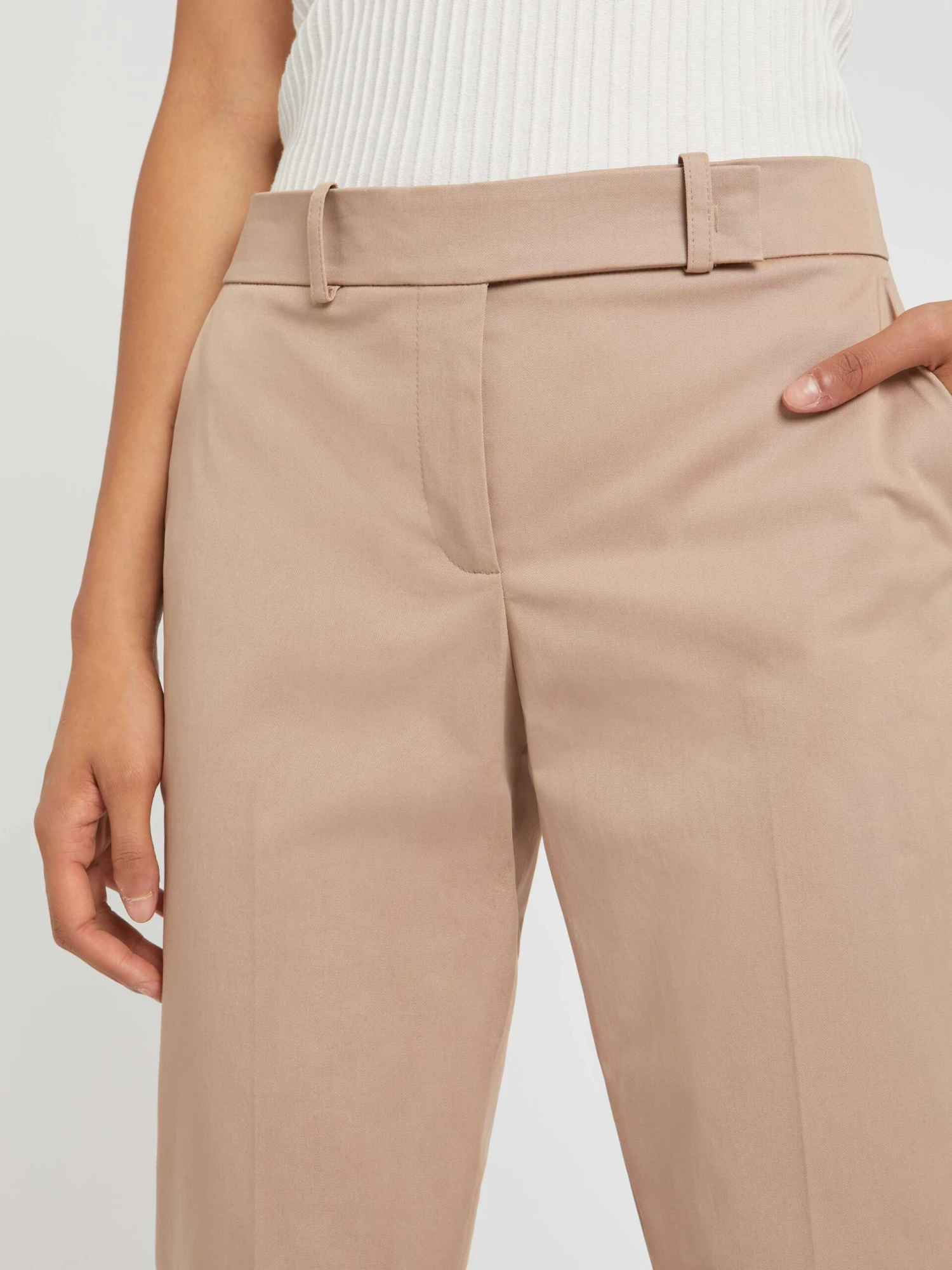 PAULE KA Pantalon Droit 7/8ème En Popeline De Coton 2 PAULE KA Pantalon Droit 7/8ème En Popeline De Coton – Image 2