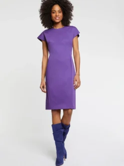 PAULE KA Robe Droite Mi-longue En Gabardine De Coton