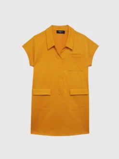 PAULE KA Mini Robe Chemise En Satin De Coton