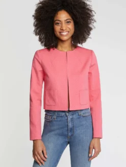 PAULE KA Veste Courte En Jacquard Plumetis -PAULE KA Boutique paule ka 22E112V23 449 3 scaled