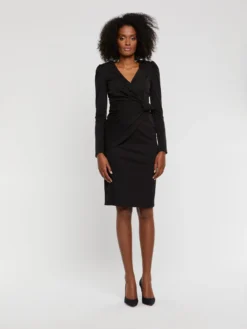 PAULE KA Robe Moulante Drapée à Nœud En Coton