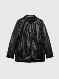 PAULE KA Manteau Court En Vinyle Craquelé -PAULE KA Boutique paule ka 22E147M90 999 6 scaled