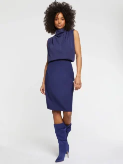 PAULE KA Jupe Droite Mi-longue En Laine Fine