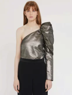 PAULE KA Top Asymétrique En Lamé 7 PAULE KA Top Asymétrique En Lamé -PAULE KA Boutique paule ka 22E167H017 200 3 scaled