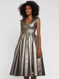 PAULE KA Robe Midi De Cérémonie En Lamé 7 PAULE KA Robe Midi De Cérémonie En Lamé -PAULE KA Boutique paule ka 22E167R56 200 3 scaled