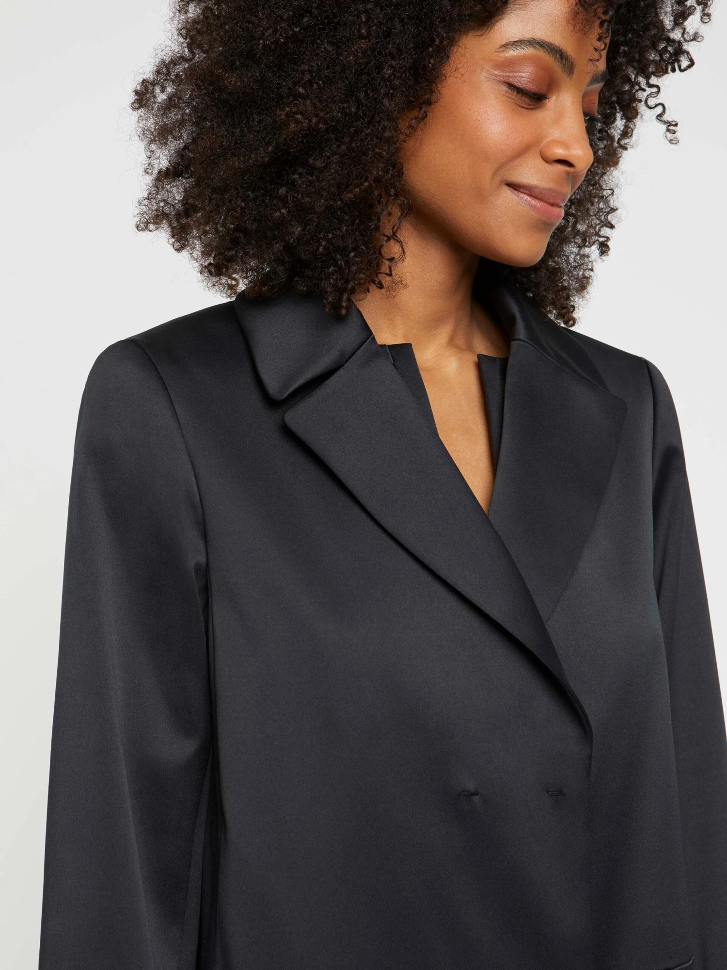 PAULE KA Manteau Droit En Satin Duchesse 2 PAULE KA Manteau Droit En Satin Duchesse – Image 2