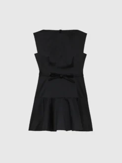 PAULE KA Robe Courte à Nœud En Satin Duchesse