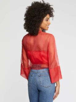 PAULE KA Veste Ouverte Transparente En Organza -PAULE KA Boutique paule ka 22E171V022 452 4 scaled