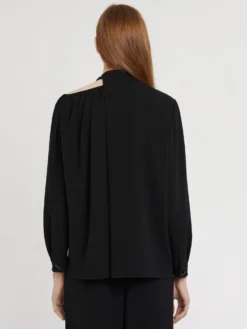PAULE KA Top à Encolure Graphique En Crêpe Envers Satin -PAULE KA Boutique paule ka 22E180H018 999 4 scaled