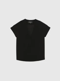 PAULE KA Haut Col V En Crêpe Envers Satin -PAULE KA Boutique paule ka 22E180H07 999 6 scaled