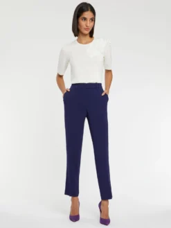 PAULE KA Pantalon Cigarette 7/8ème En Crêpe Envers Satin