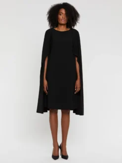 PAULE KA Robe Cape En Crêpe Envers Satin