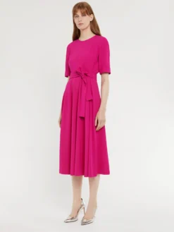 PAULE KA Robe Midi Ceinturée En Crêpe Envers Satin -PAULE KA Boutique paule ka 22E180R113 445 3 scaled