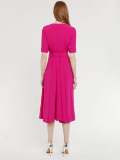 PAULE KA Robe Midi Ceinturée En Crêpe Envers Satin -PAULE KA Boutique paule ka 22E180R113 445 4 scaled