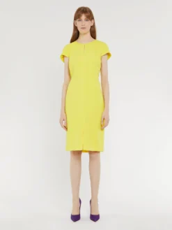 PAULE KA Robe Droite Manches Courtes En Crêpe Envers Satin