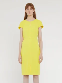 PAULE KA Robe Droite Manches Courtes En Crêpe Envers Satin -PAULE KA Boutique paule ka 22E180R138 221 3 scaled