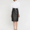 PAULE KA Jupe Droite En Cuir D'agneau