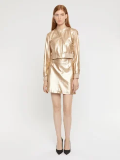 PAULE KA Mini-jupe En Cuir Métallisé