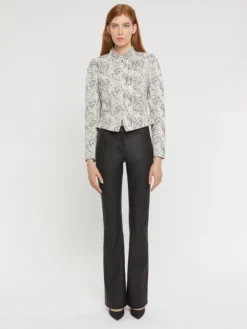 PAULE KA Pantalon évasé En Cuir D'agneau Stretch