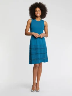 PAULE KA Jupe Courte évasée En Maille Ajourée