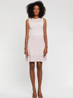 PAULE KA Robe Patineuse En Maille Ajourée