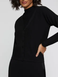 PAULE KA Cardigan En Coton Côtelé 7 PAULE KA Cardigan En Coton Côtelé -PAULE KA Boutique paule ka 22E406CA01 999 3 scaled