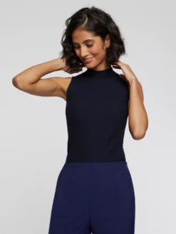 PAULE KA Débardeur Col Montant En Coton Côtelé -PAULE KA Boutique paule ka 22E406DE05 699 3 scaled