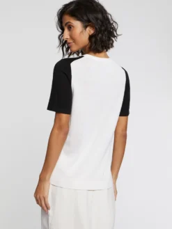 PAULE KA Pull Manches Courtes En Soie Et Coton -PAULE KA Boutique paule ka 22E412PU12 9914 4 scaled