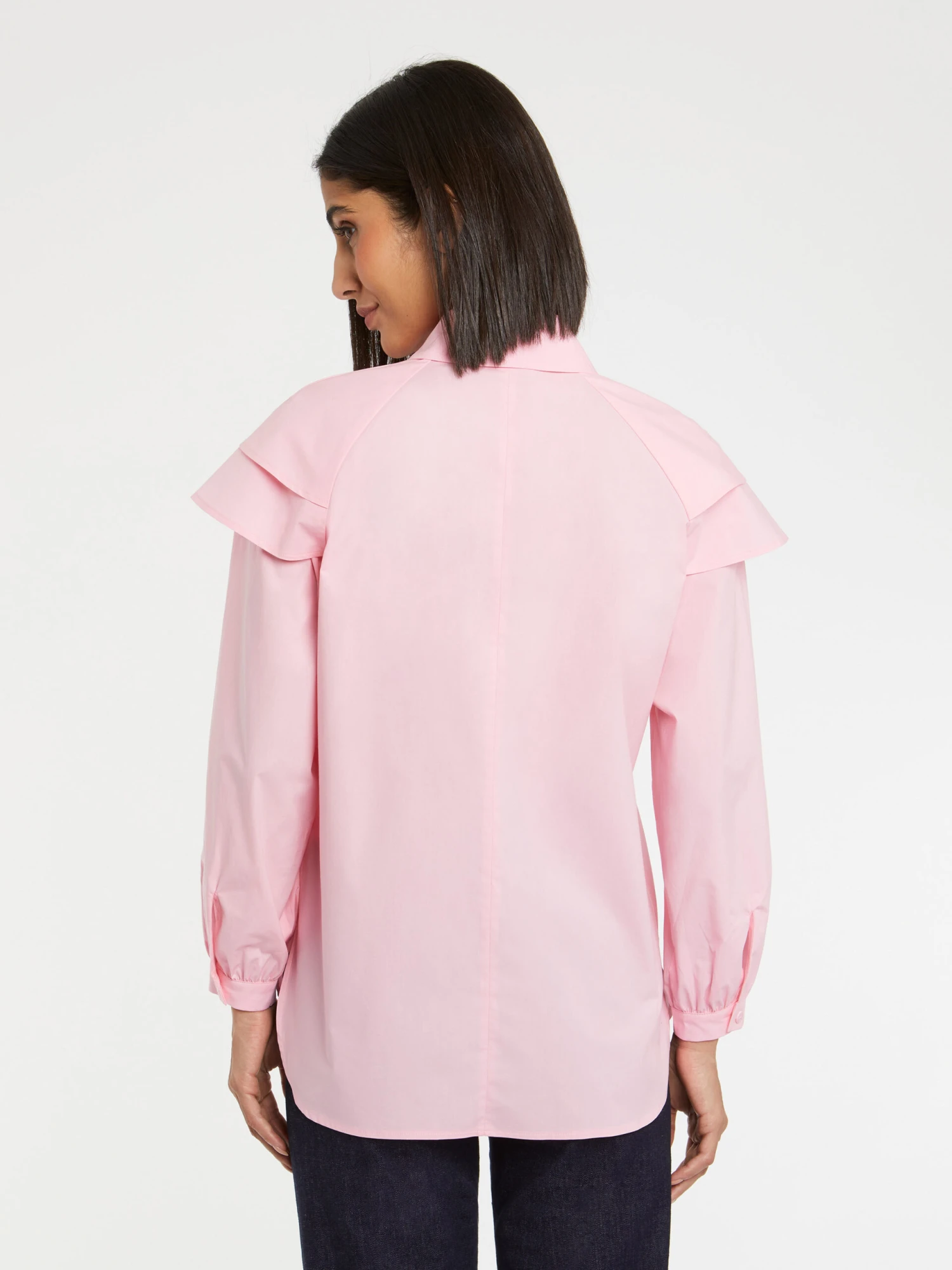 PAULE KA Chemisier à Manches épaulées En Popeline De Coton 4 PAULE KA Chemisier à Manches épaulées En Popeline De Coton – Image 4