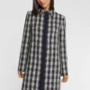 PAULE KA Manteau Mi-long En Tweed Pied-de-coq